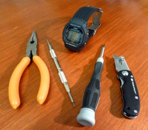 Tools required - Bergeron spring bar tool, screwdriver, knife (Pliers not needed after all here).